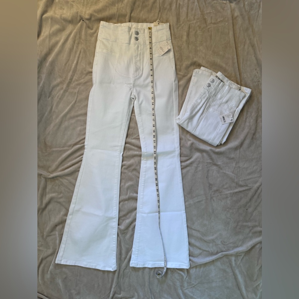 NWT Free People super high rise flared jeans